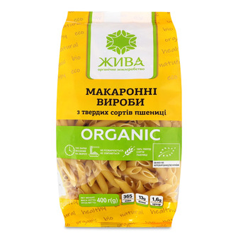 Макаронні вироби Жива Пера органічні 400 г (4820287070147)