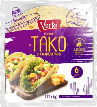 Лаваш Varto Тако зі смаком сиру 112 г