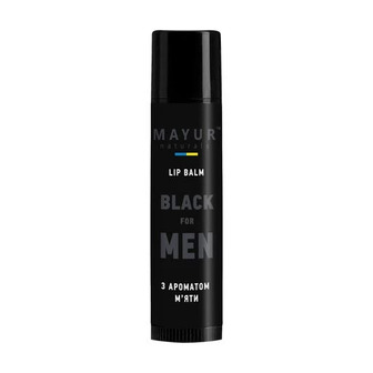 Бальзам для губ чоловічий Mayur Black for Men з ароматом м'яти 5 мл (4820230955323)