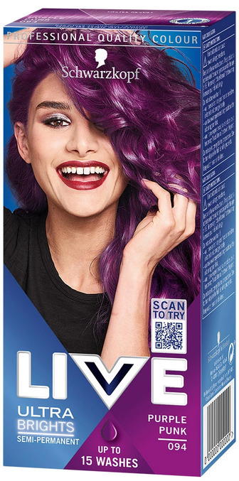 Крем-фарба для волосся Schwarzkopf Live Ultra Brights напівстійка 094 Фіолетовий Панк 80 мл (9000101069181)