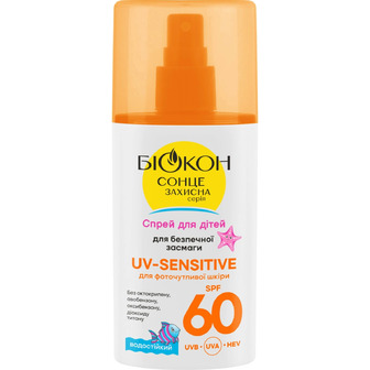 Сонцезахисний спрей для дітей Біокон UV-Sensitive SPF 60 для фоточутливої шкіри 90 мл (4823110303429)