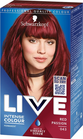 Стійка крем-фарба для волосся Schwarzkopf Live Intense Colour 043 Справжній Червоний 142.5 мл (9000101717563)