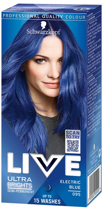 Крем-фарба для волосся Schwarzkopf Live Ultra Brights напівстійка 095 Яскравий Ультрамарин 80 мл (9000101069969)
