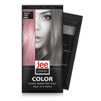 Тонуючий бальзам для волосся Jee Cosmetics тон 845 Перлинно-рожевий, саше 30 мл (4820000117555)