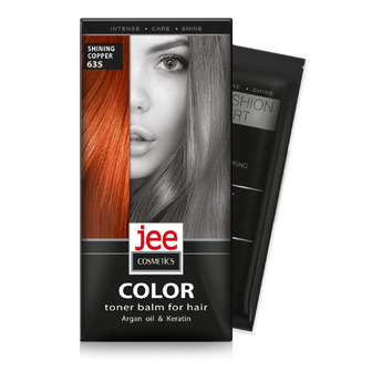 Тонуючий бальзам для волосся Jee Cosmetics тон 635 Сяючий мідний, саше 30 мл (4820000117586)