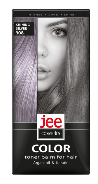Тонуючий бальзам для волосся Jee Cosmetics тон 908 Сяючий срібний, саше 30 мл (4820000117531)
