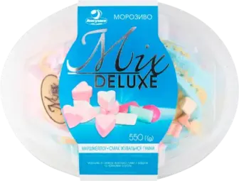 Морозиво Ласунка Mix Deluxe зі смаком жувальної гумки з маршмелоу 550 г