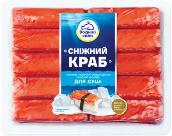 Крабові палички Водний Світ Сніжний краб для суші охолоджені 180 г
