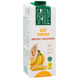 Напій вівсяний Green Smile з наповнювачем Банан ультрапастеризований 1 л (4820254402247)