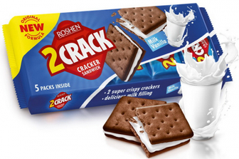 Печиво Roshen 2Crack з молочно-ванільною начинкою 190г