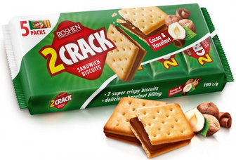 Печиво Roshen Crack какао-горіх 190г