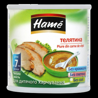 Пюре для дітей від 7міс Телятина Hame з/б 100г