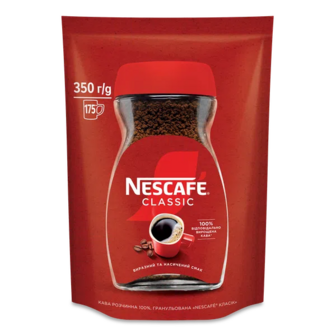 Кава розчинна Nescafe Classic гранульована 100% натуральна (350г)