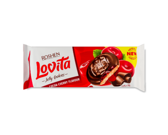 Печиво Roshen Lovita Jelly Cookies Cocoa-cherry (135г)