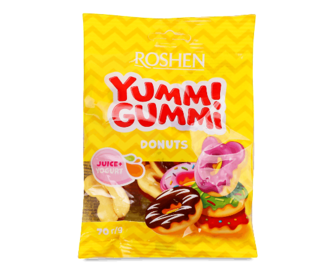 Цукерки Roshen Yummi Gummi Donuts желейні (70г)