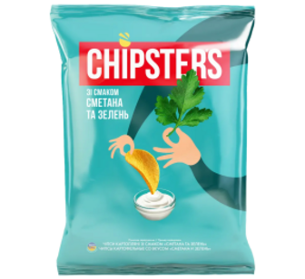 Чіпси Chipster_s Сметана із зеленню 60г