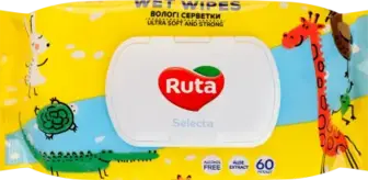 Серветки Ruta Selecta Веселі звірята вологі 60 шт
