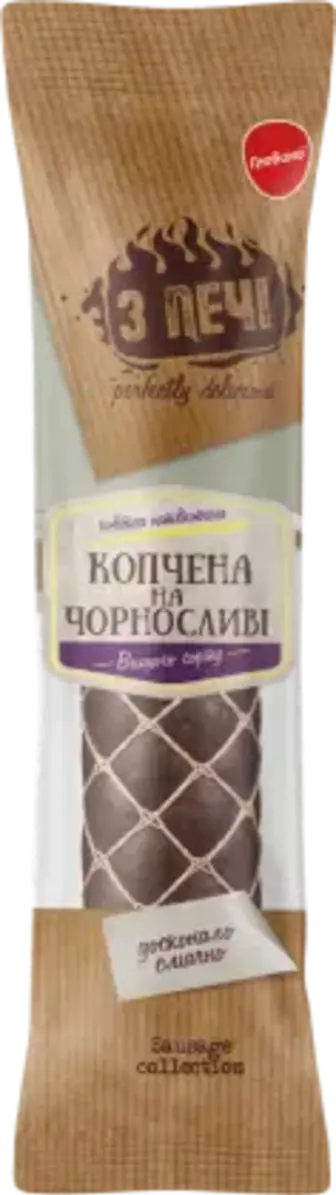 Ковбаса Глобино Копчена на чорносливі напівкопчена вищий гатунок 400 г