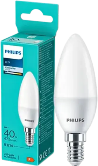 Лампа Philips LED 40W B35 E14 CW FR ND 1PF/6 DISC