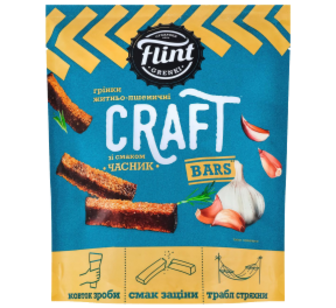 Грінки Flint Craft жит-пшен. Часник 80г