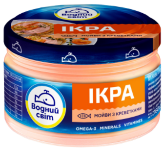 Ікра Водний Світ паста з ікрою мойви/креветка160г