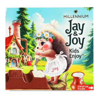 Шоколад молочний Jay&Joy з молочною начинкою (45г)