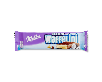Вафлі Milka Waffelini з начинкою з кокосом (31г)