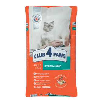 Корм для стерилізованих котів Club 4 Paws сухий (14кг)