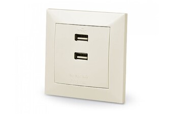 Розетка REAL-EL Comfort 60025-C з вмонтованим блоком живлення USB кремова