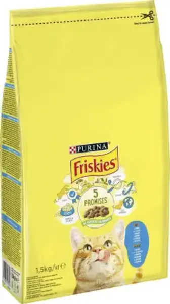 Сухий корм Friskies для дорослих котів з лососем та овочами 1.5 кг