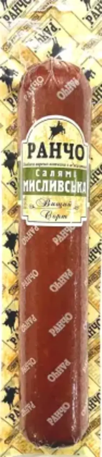 Ковбаса Ранчо Салямі Мисливська варено-копчена вищий гатунок 400 г