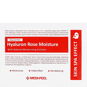 Medi Peel Hyaluron Rose Moisture Ampoule Mask - Тканинна ампульна детокс-маска для обличчя з екстрактом троянди