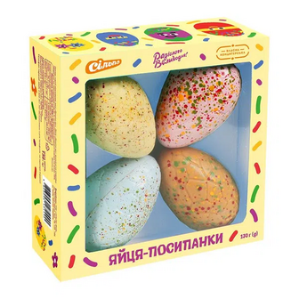 Набір шоколадних фігур Яйця-посипанці (90г)
