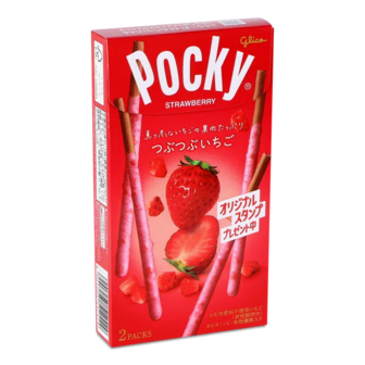 Палички-соломка Pocky в шоколаді зі шматочками полуниці (55г)