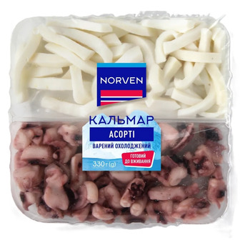 Кальмар Norven асорті варений охолоджений 330 г (4823124002974)