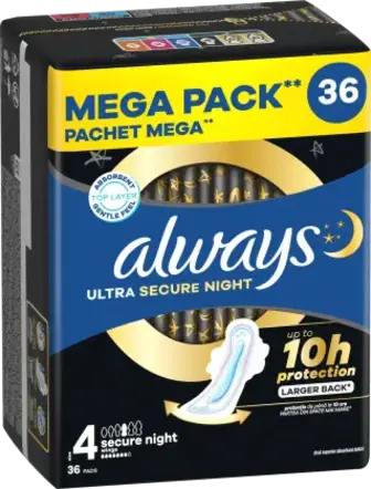 Прокладки Always Ultra Безпечна ніч Mega 36 шт