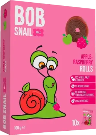 Цукерки Bob Snail Яблуко та Малина 100 г