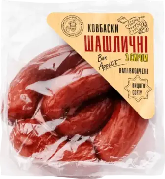 Ковбаски ПІК і К Шашличні з сиром напівкопчені вищого гатунку вагові