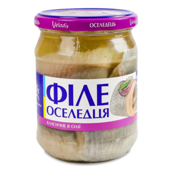 Оселедець Veladis філе в олії класичний с/б (470г)