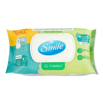 Папір туалетний Smile Comfort вологий (72шт)
