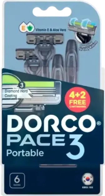 Станки для гоління Dorco Pace3 одноразові чоловічі з 3 лезами 6 шт