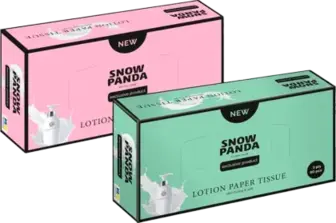 Серветки Сніжна панда Extra Care Lotion з лосьйоном 3-шарові в коробці 90 шт