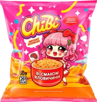 Вермішель швидкого приготування ChiBі зі смаком яловичини 60 г