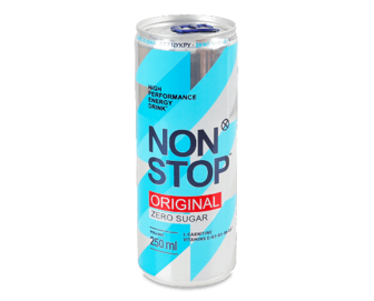 Напій енергетичний Non Stop Original безалкольний без цукру з/б (0,25л)