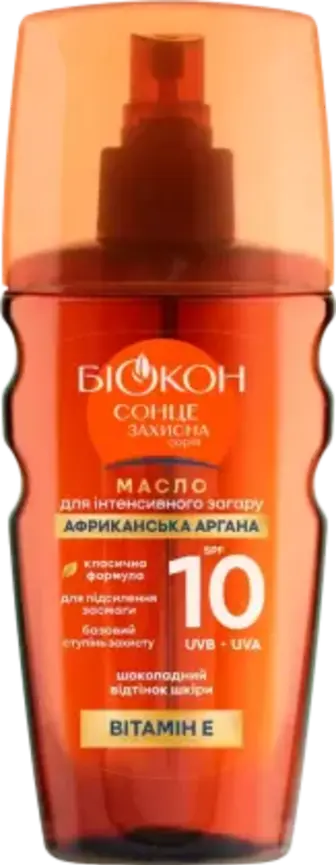 Олія для інтенсивної засмаги Біокон Африканська засмага SPF10 160 мл