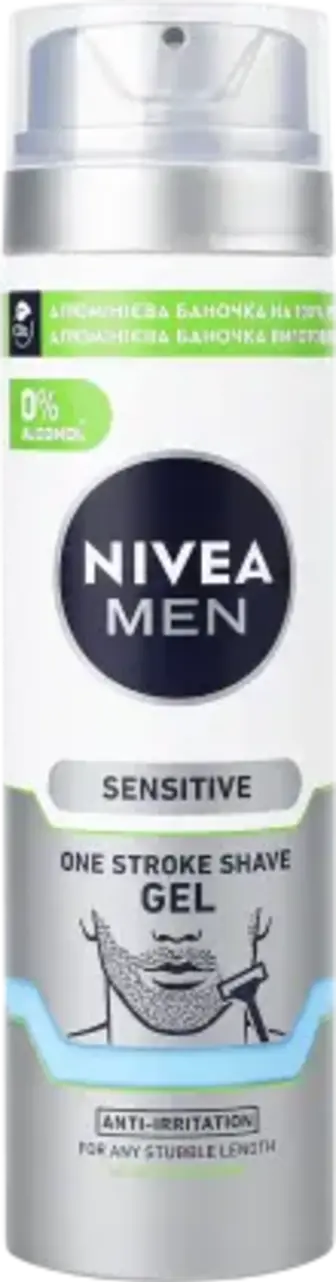 Гель для гоління Nivea Men Sensitive One Stroke Shave 200 мл