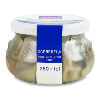 Оселедець Norven філе-шматочки в олії (260г)