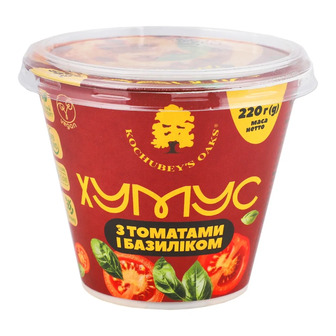 Хумус Kochubey's Oaks з томатами і базиліком 220 г (4820004666080)