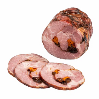 Шия Родинна ковбаска запечена з чорносливом та курагою в/ґ (100г)