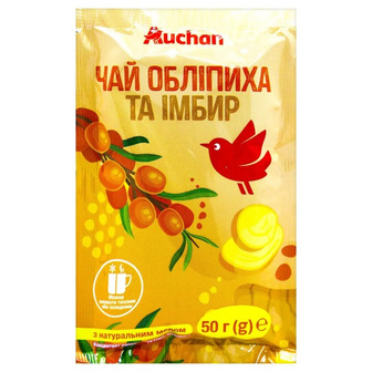 Чай фруктово‑медовий Auchan Обліпиха та імбир концентрат 50 г (4823090140571)